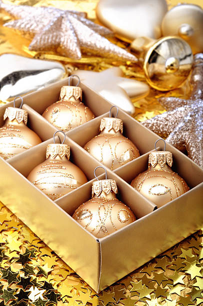 istock Golden Christmas balls 177139821