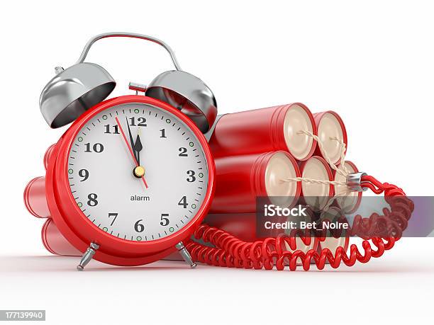 Countdown Time Bomb With Alarm Clock Detonator Dynamit Stock Photo - Download Image Now
