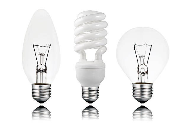 istock Three Lightbulbs - Saver, Candle & Golf Ball Shape Isolated 177140246