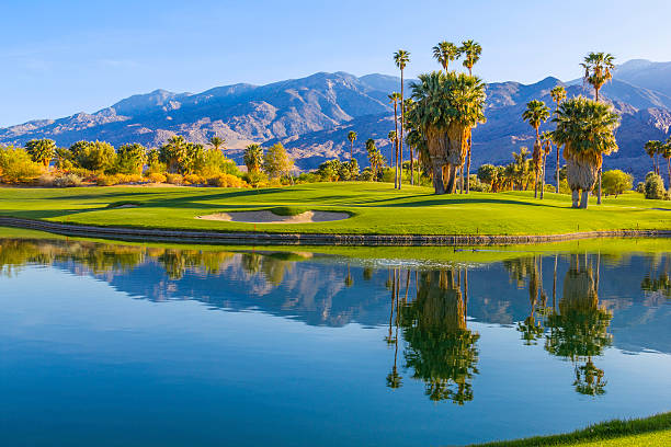 поле для гольфа, расположенных в палм-спрингс, калифорния, (p - lawn desert golf california стоковые фото и изображения