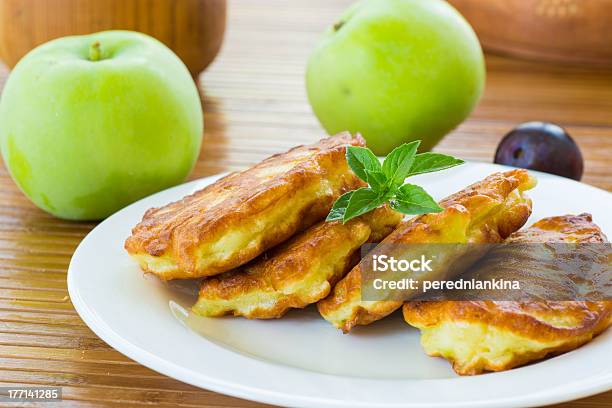 Pancakes With Apples Stock Photo - Download Image Now - Apple - Fruit, Autumn, Baked