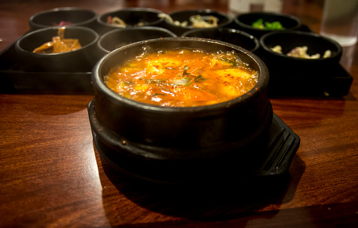 Korean soon tofu soup, sundubu-jjigae