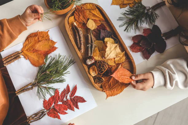 istock Children's creative activities, autumn idea 1771441071