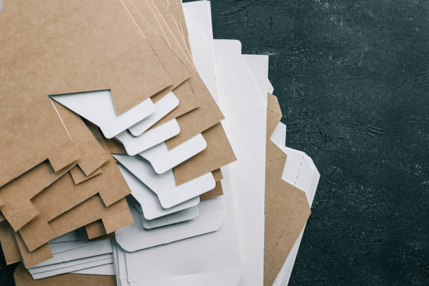 istock Kraft paper texture vertical striped pattern for wrapping. Kraft paper texture background 1771446835