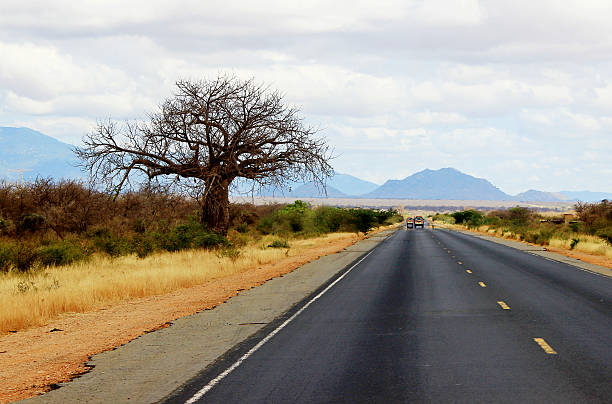 African road from Mombasa to Nairobi, kenya.