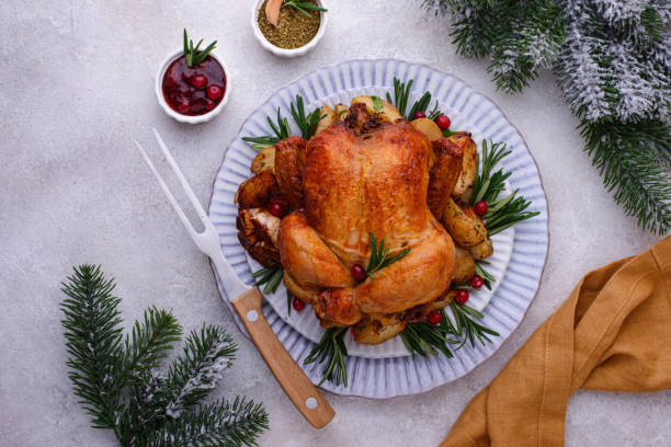 istock Christmas baked chicken for festive dinner. 1771468824