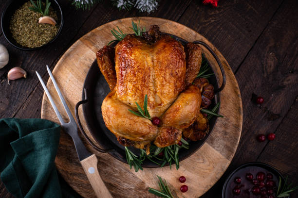 istock Christmas baked chicken for festive dinner. 1771468833