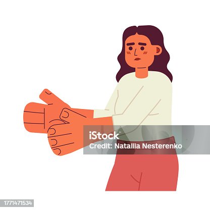istock Unhappy young woman semi flat color vector character 1771471534