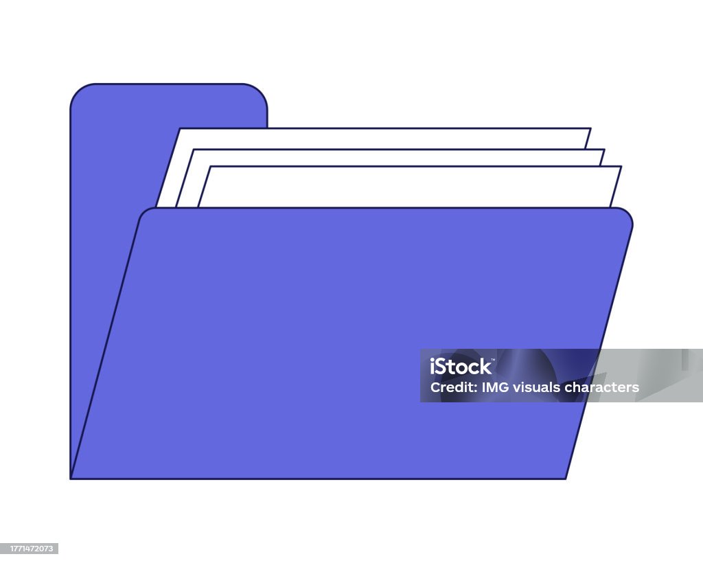 Folder Retro Computer Retro Computer Folder Files Flat Line Color Isolated Vector Object ...