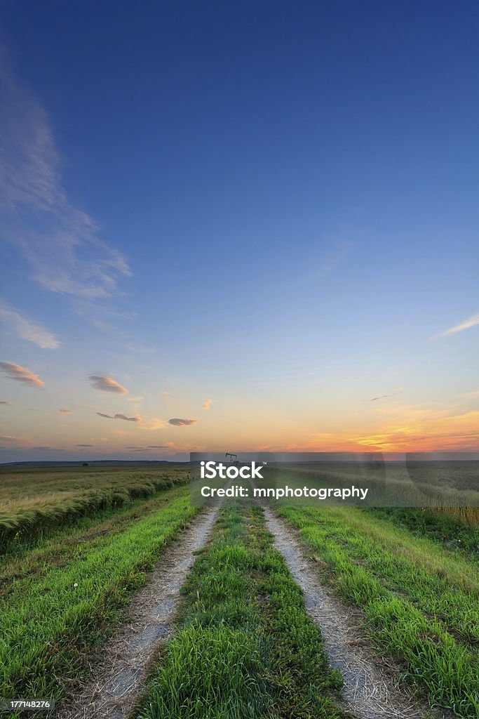 Oil Well Road atardecer - Foto de stock de Agricultura libre de derechos