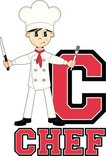 istock Cute Little Chef Learning Letter C 177149235