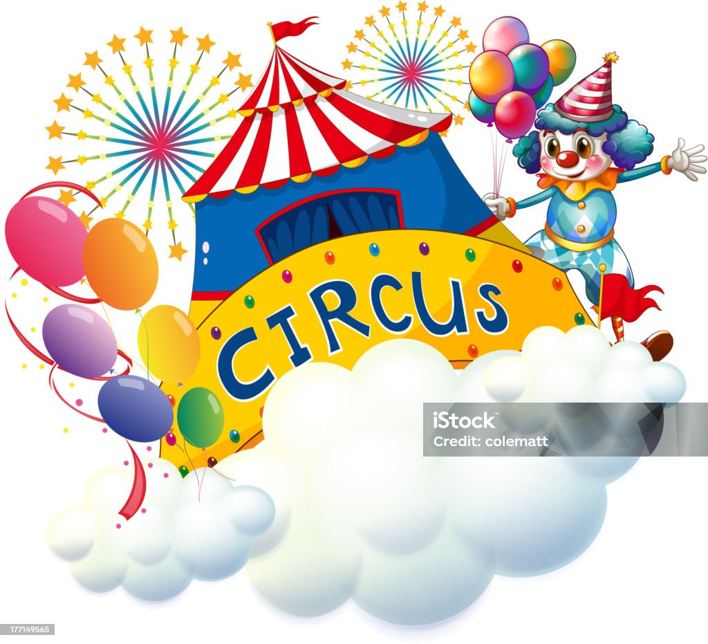 Circus über den Wolken - Lizenzfrei Aufführung Vektorgrafik