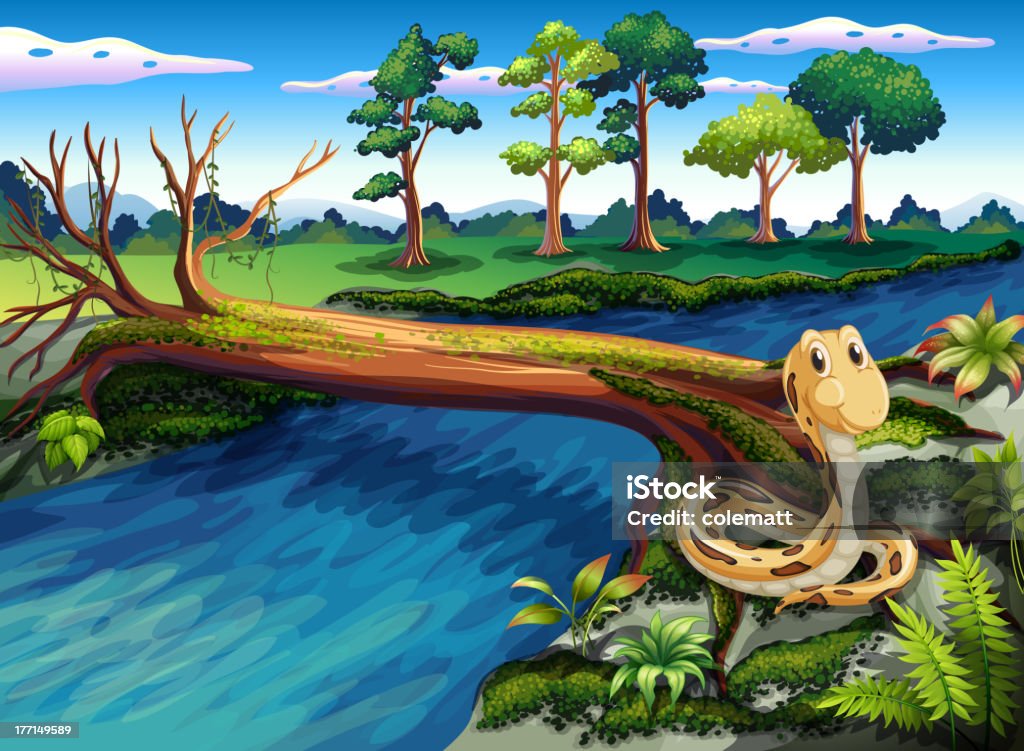 スネークの川岸 - ペットのロイヤリティフリーベクトルアート