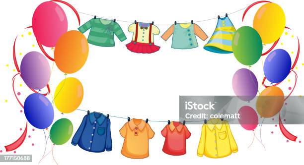 Wiszące Ubrania Z Kolorowych Balonów - Stockowe grafiki wektorowe i więcej obrazów Balon - Balon, Balon na hel, Clip Art