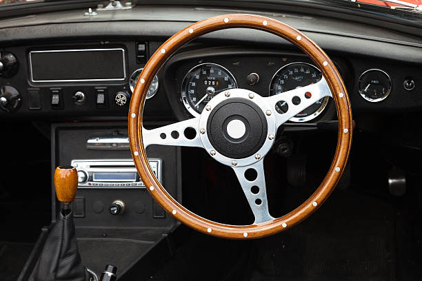 istock Wooden Steering Wheel - MGB Roadster 177150706