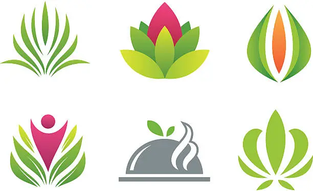 Vector illustration of Green nature gift logo creative symbol