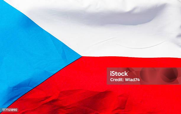 Flaga Czech W Wiatr Zbliżenie - zdjęcia stockowe i więcej obrazów Bez ludzi - Bez ludzi, Czerwony, Dzień