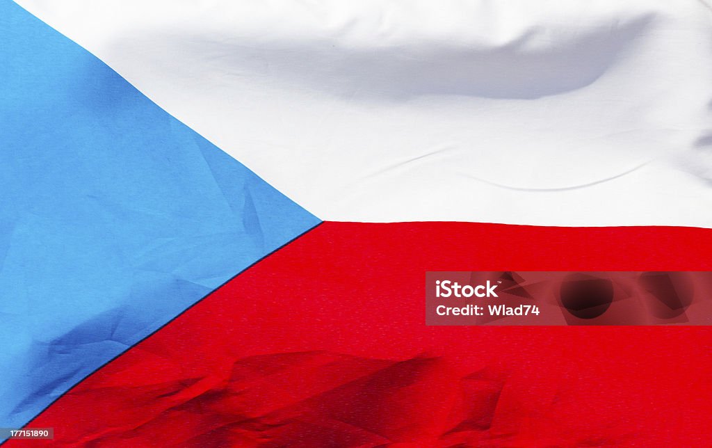 Bandeira Tcheca em vento close-up - Foto de stock de Bandeira Tcheca royalty-free