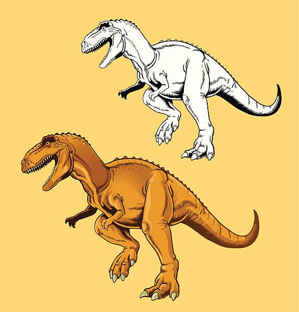 ilustraciones, imágenes clip art, dibujos animados e iconos de stock de tyrannosaur rex - tyrannosaur