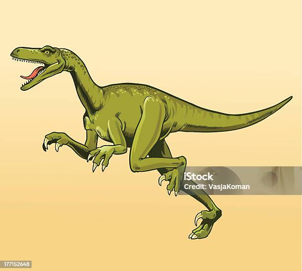 Ilustración de Veliciraptor y más Vectores Libres de Derechos de Ave de rapiña - Ave de rapiña, Dinosaurio, Correr