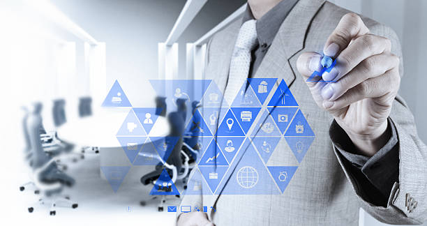 istock businessman hand working with new modern computer and business s 177155633