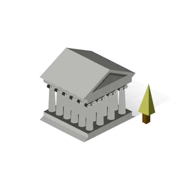 Vector illustration of Isometric European House - Destination Europe - Travel Spot - Locations - Places in Europe - European Architecture - Travel Rentals