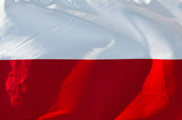 istock Flag of Poland in sunlight close-up 177158692