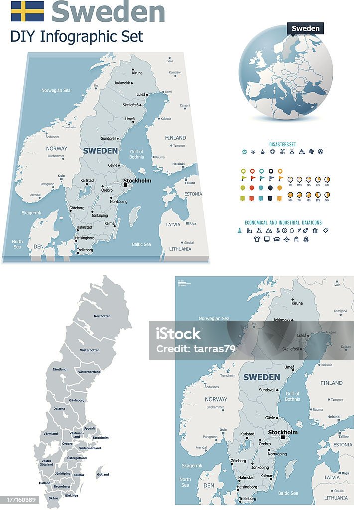 스웨덴 표시맵, 인덱스 - 로열티 프리 스웨덴 벡터 아트