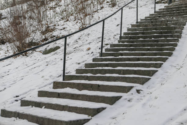 istock Low angle view of staircase during winter 1771639578