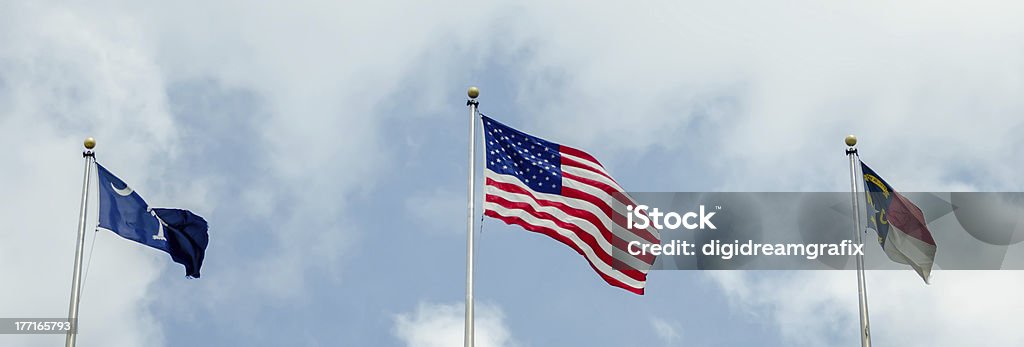 south, north carolina, usa-Flagge - Lizenzfrei Amerikanische Flagge Stock-Foto