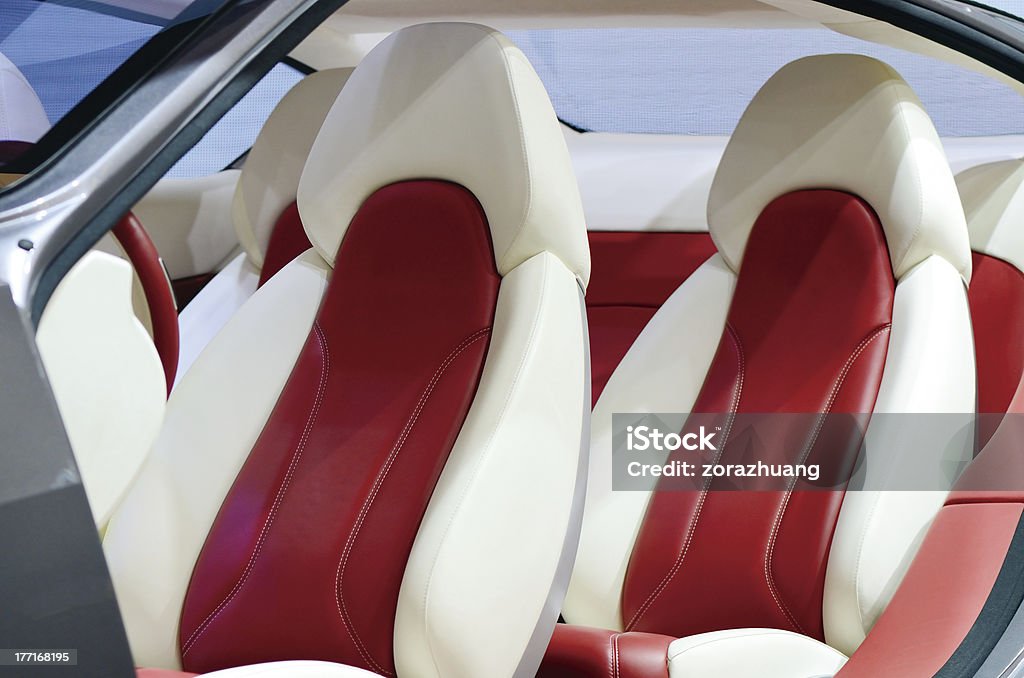 Interior de carro de couro - Royalty-free Cadeirinha de Criança para Carro Foto de stock