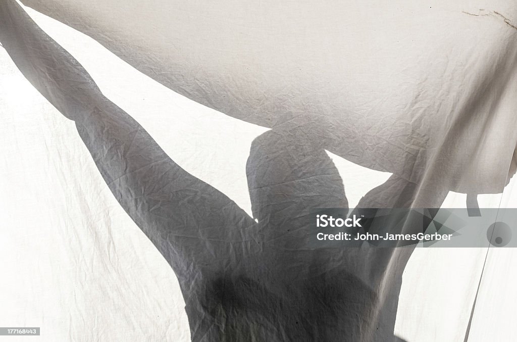 Sombra sobre um fundo em tecido - Royalty-free Branco Foto de stock