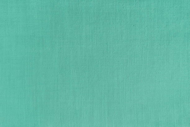 Fond de texture de tissu de lin turquoise, surface de tissu, tissage de tissu de coton naturel - Photo