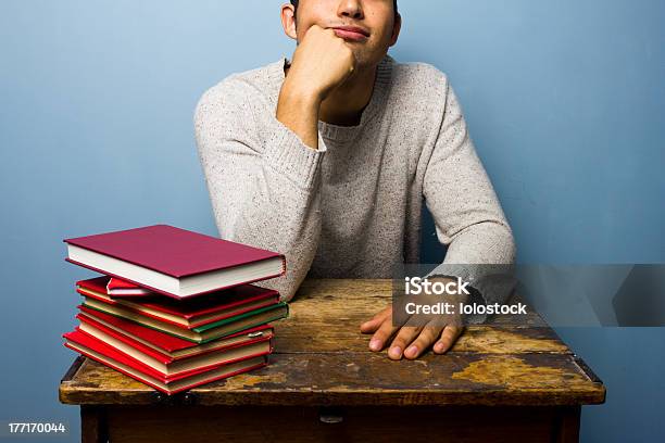 Young Student Day Dreaming Stock Photo - Download Image Now - Learning, Men, Only Men