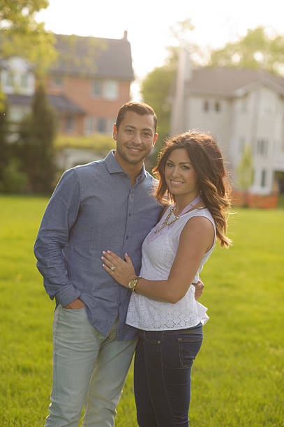 istock Backlit Husband and Wife Standing Outside 177174597