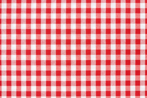 Tablecloth checked red and white texture background
