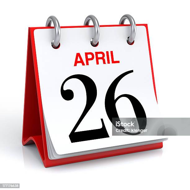 Aprile Calendario - Fotografie stock e altre immagini di Aprile - Aprile, Calendario, Calendario da tavolo
