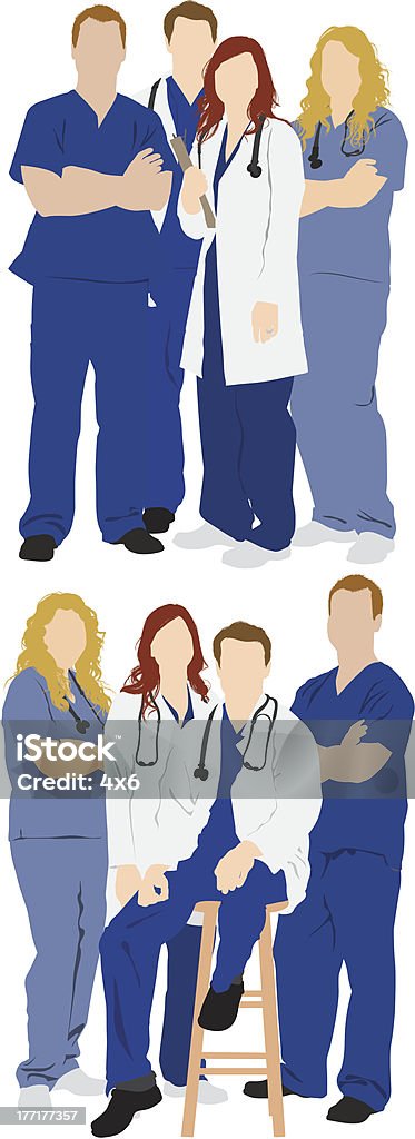 Plusieurs images de professionnels de la santé - clipart vectoriel de Docteur libre de droits