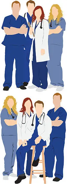 Vector illustration of Multiple images of medical professionals