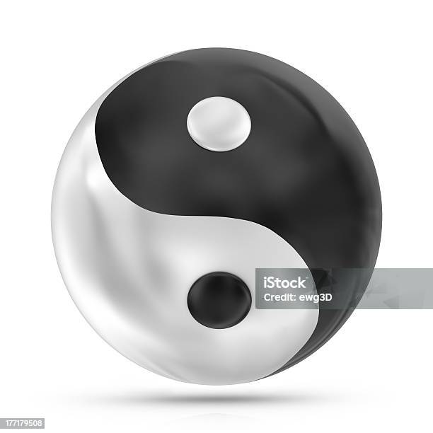 Yin Yang Foto de stock y más banco de imágenes de Símbolo Yin-Yang - Símbolo Yin-Yang, Blanco - Color, Blanco y negro