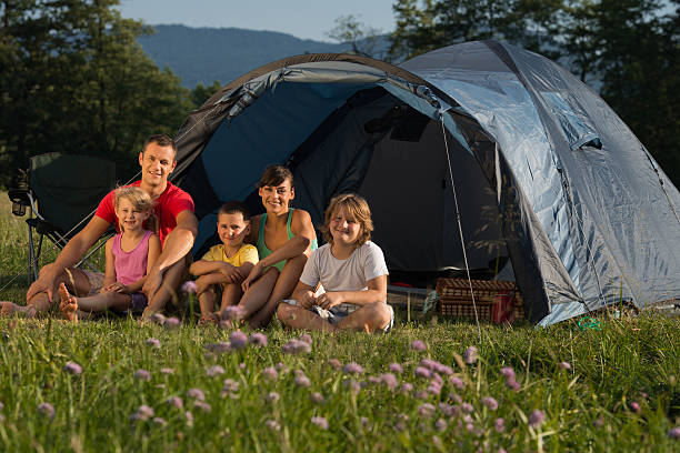 istock Family camping in nature. 177180257