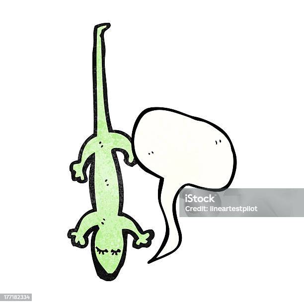 Vetores de Lagarto Dos Desenhos Animados Com Discurso De Bolha e mais imagens de Balão - Símbolo Ortográfico