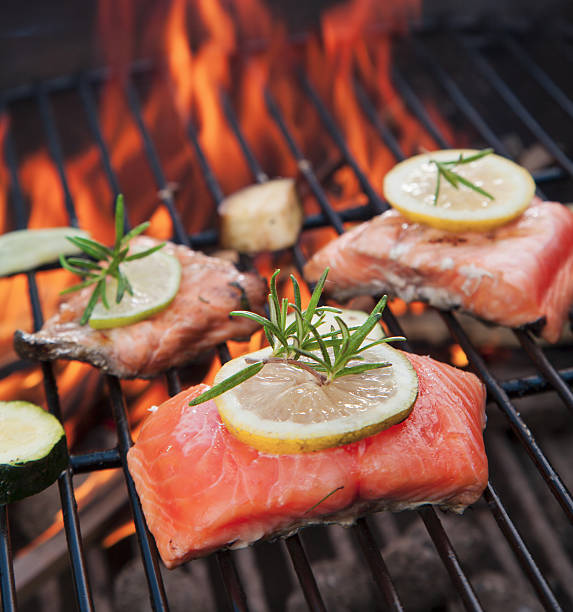 istock Salmon being grilled on the barbecue 177183519