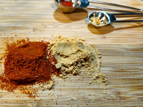 Close Up Of Spices And Measuring Spoons
