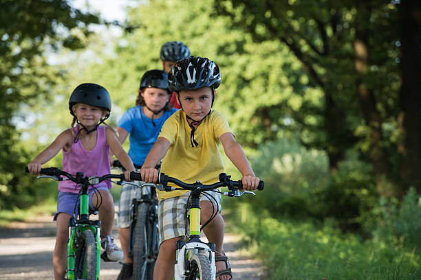istock Family cycling in park. 177184768