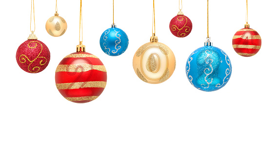 Christmas Holiday Balls isolated on a white background