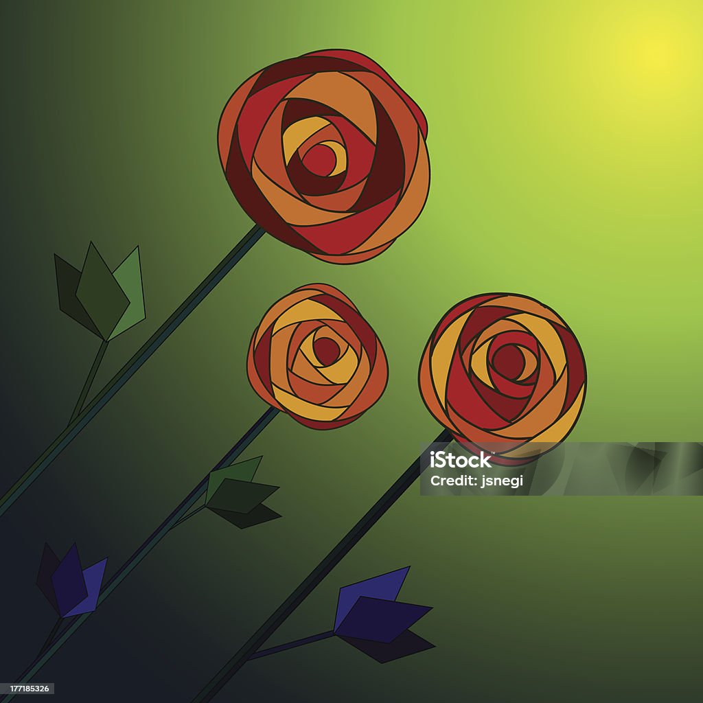 Mosaico Floral fundo. Diagonal de rosas. - Royalty-free Abstrato arte vetorial