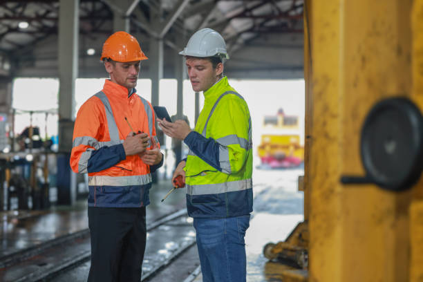 istock Locomotive Engineers trading Carbon Credits on platform for Responsible Railway Emission Reduction 1771855576