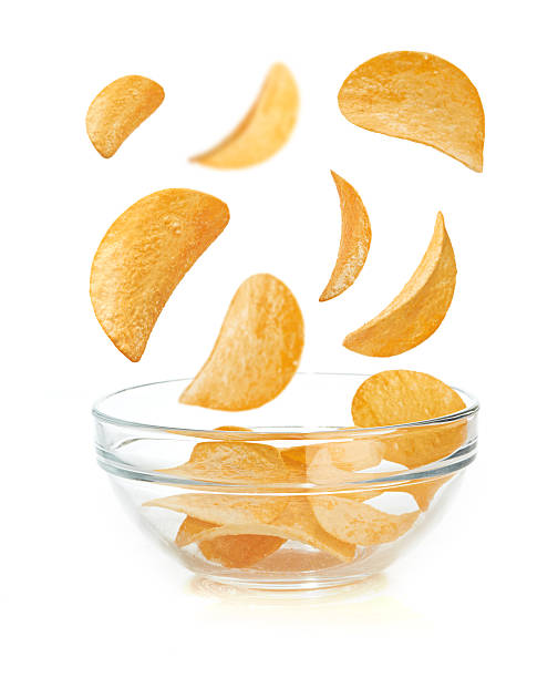 istock Bowl of potato chips isolayed on white 177187627