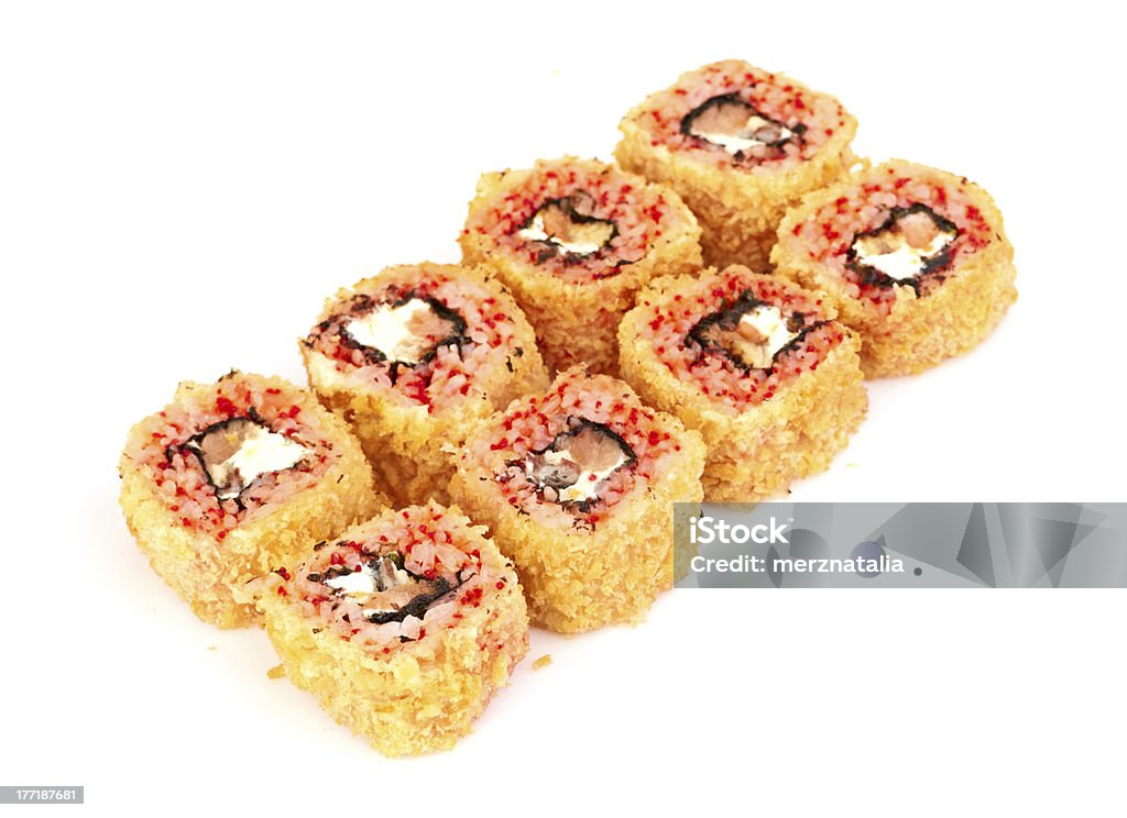 Rolos de sushi, isolado a branco - Royalty-free Almoço Foto de stock